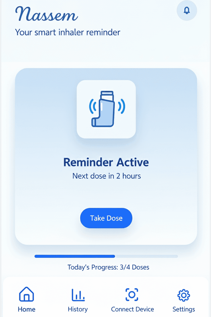 Mobile app connected to smart inhaler